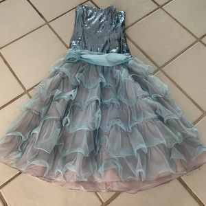 Ice Baby Blue Vintage Prom Dress / Gown